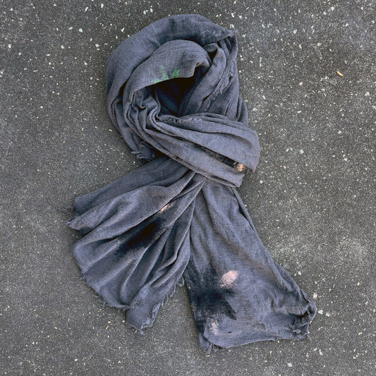 受注 / GARA -【ANCIENT LINEN STOLE(GRAY)】