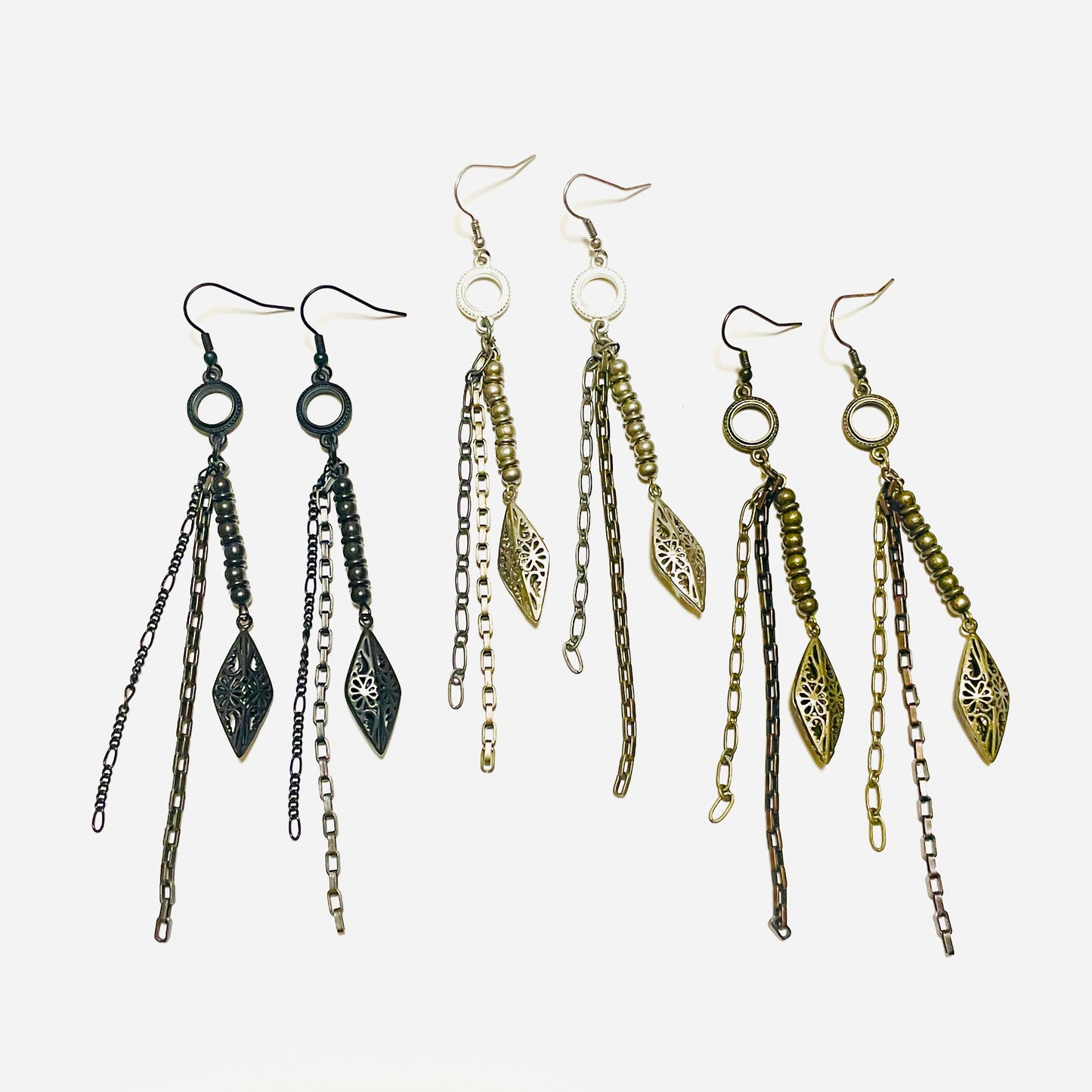 受注 / GARA -【MULTIPLE PIERCE / EARRINGS (BLACK)(SILVER)(GOLD)】