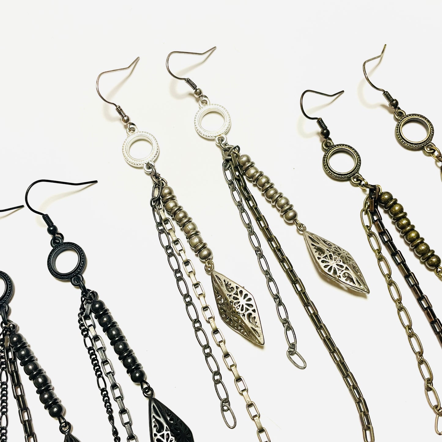 受注 / GARA -【MULTIPLE PIERCE / EARRINGS (BLACK)(SILVER)(GOLD)】