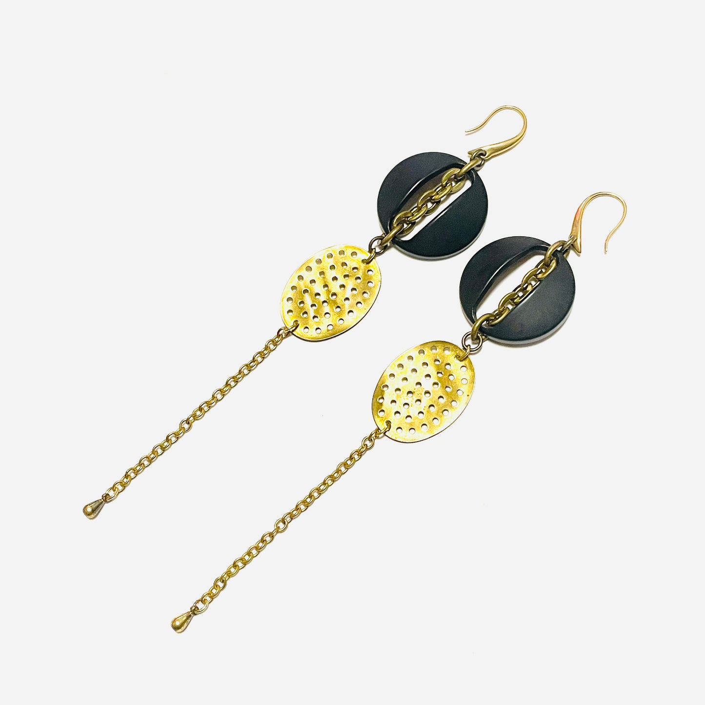 受注 / GARA -【DEWDROP PIERCE / EARRINGS(BLACK×GOLD)】