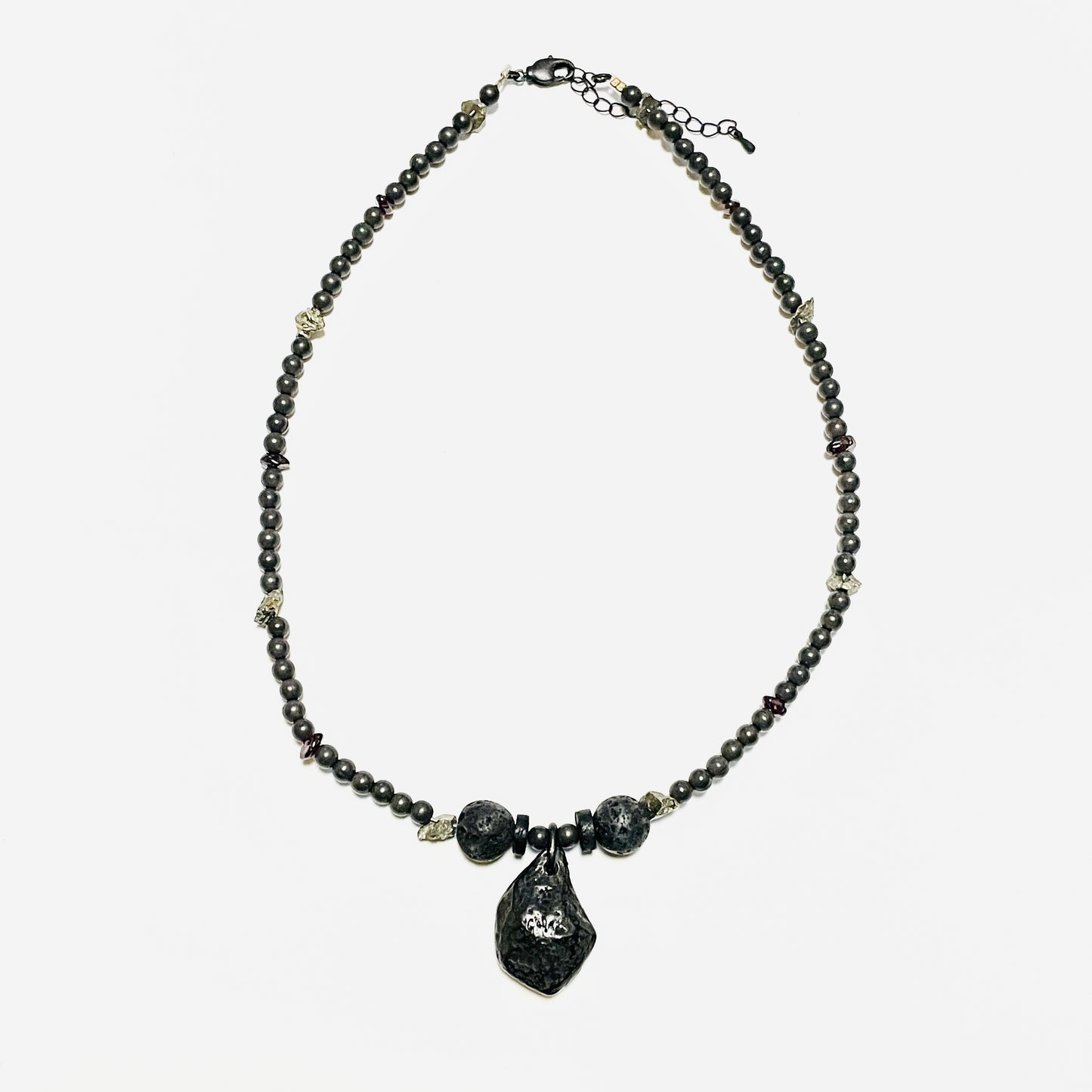 受注 / GARA -【DARK STONE NECKLACE (BLACK)(SILVER)】