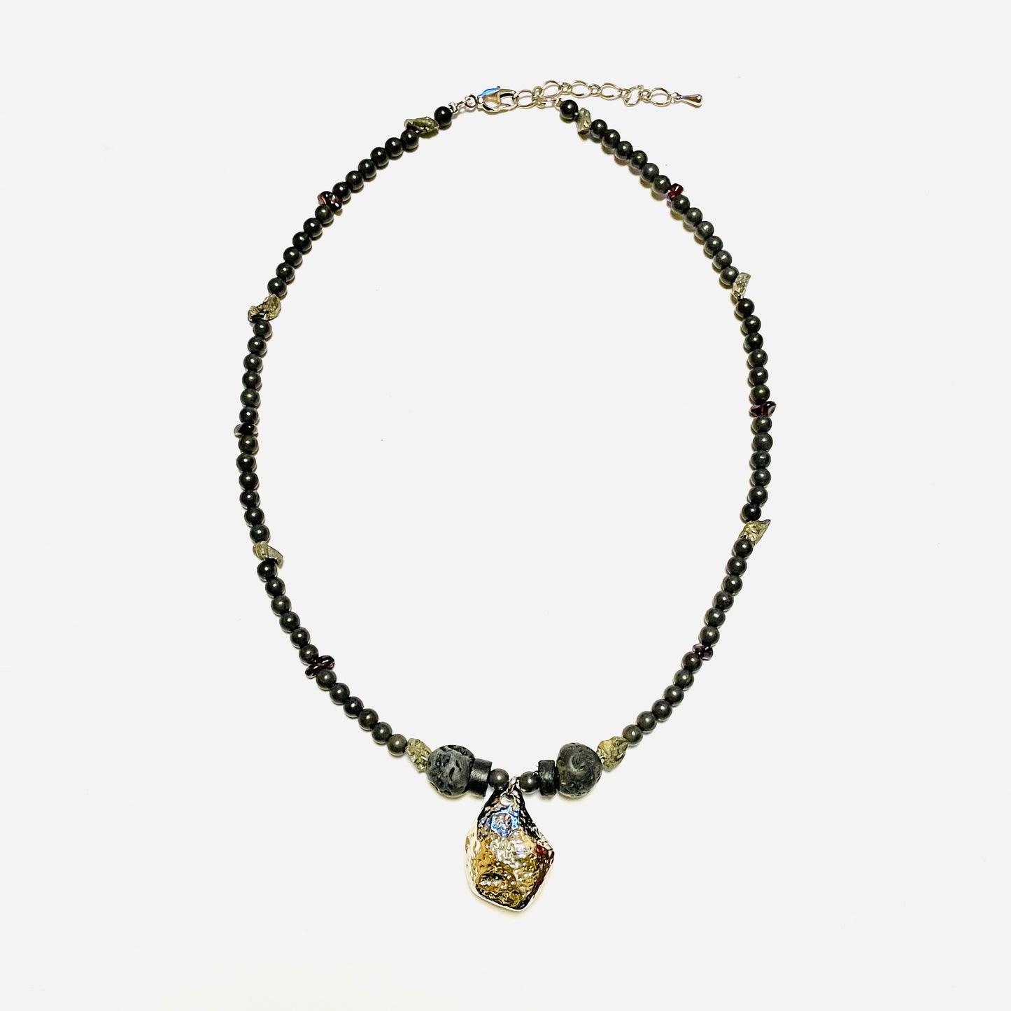 受注 / GARA -【DARK STONE NECKLACE (BLACK)(SILVER)】