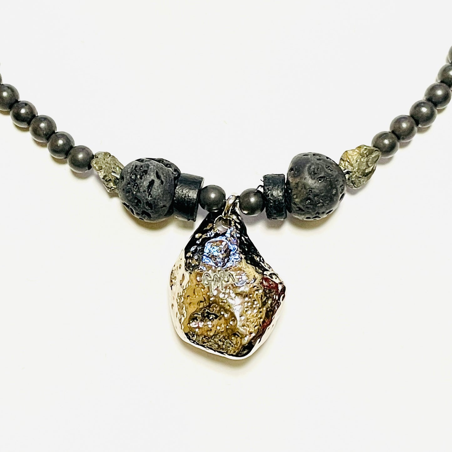 受注 / GARA -【DARK STONE NECKLACE (BLACK)(SILVER)】