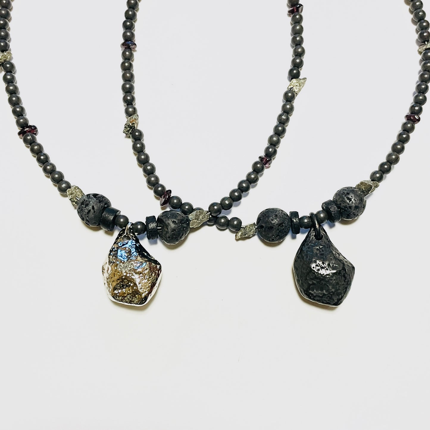 受注 / GARA -【DARK STONE NECKLACE (BLACK)(SILVER)】