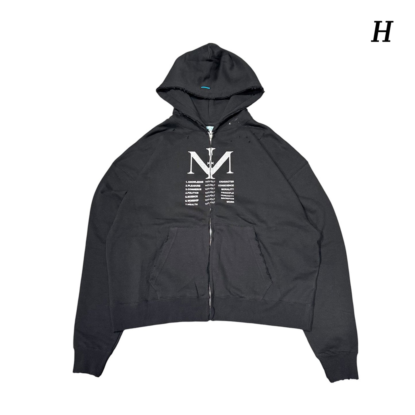 MUZE®︎ -【× MINUS Point Zero part.3 GRAPHIC ZIP HOODIE】ミューズ マイナス ポイントゼロ パート3 グラフィック ジップ フーディー ピグメント ブラック
