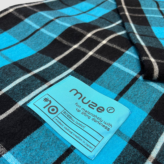 MUZE TURQUOISE LABEL - CASHMERE WOOL SCARF(CHECK) ミューズ カシミア ウール スカーフ マフラー チェック