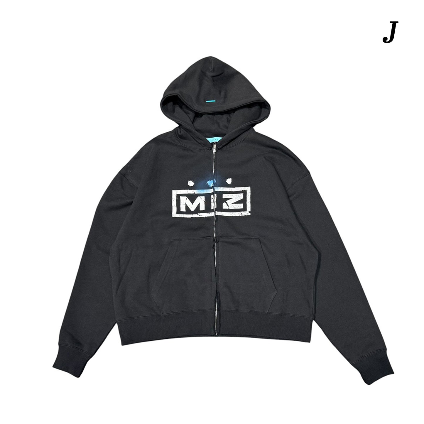 MUZE®︎ -【× MINUS Point Zero part.3 GRAPHIC ZIP HOODIE】ミューズ マイナス ポイントゼロ パート3 グラフィック ジップ フーディー ピグメント ブラック