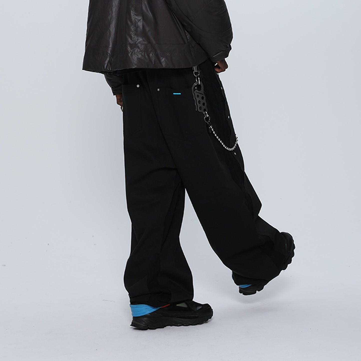 MUZE TURQUOISE LABEL -【SWEAT DOCKING DENIM TROUSERS(BLACK)】 ミューズ スウェット ドッキング デニム トラウザー ブラック