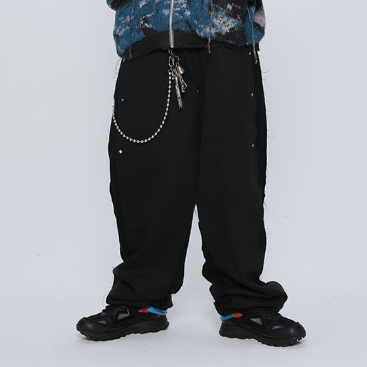 MUZE TURQUOISE LABEL -【SWEAT DOCKING DENIM TROUSERS(BLACK)】 ミューズ スウェット ドッキング デニム トラウザー ブラック