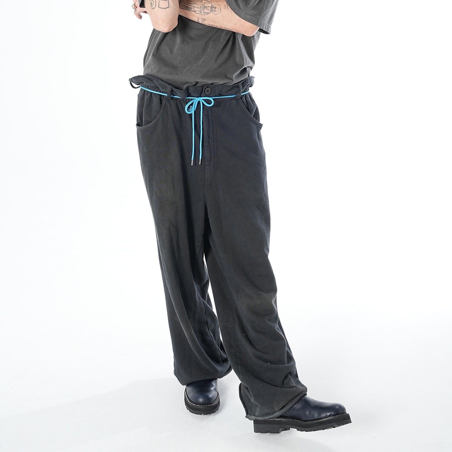 MUZE TURQUOISE LABEL - ×SYUMAN. RAVIOLI TROUSERS TYPE SWEAT(BLACK)ミューズ シュウ トラウザー スウェット ブラック