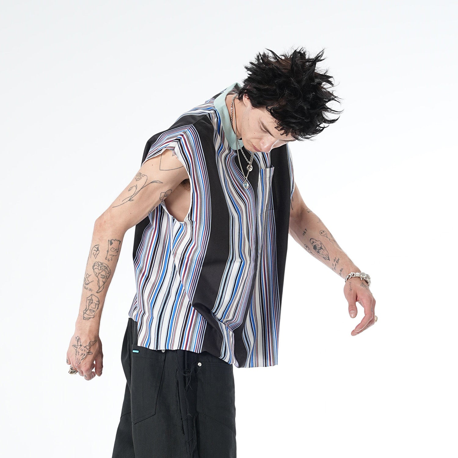 MUZE TURQUOISE LABEL - MULTI STRIPE SLEEVELESS C/T(EMERALD×BROWN) ミューズ –  MUZE TOKYO