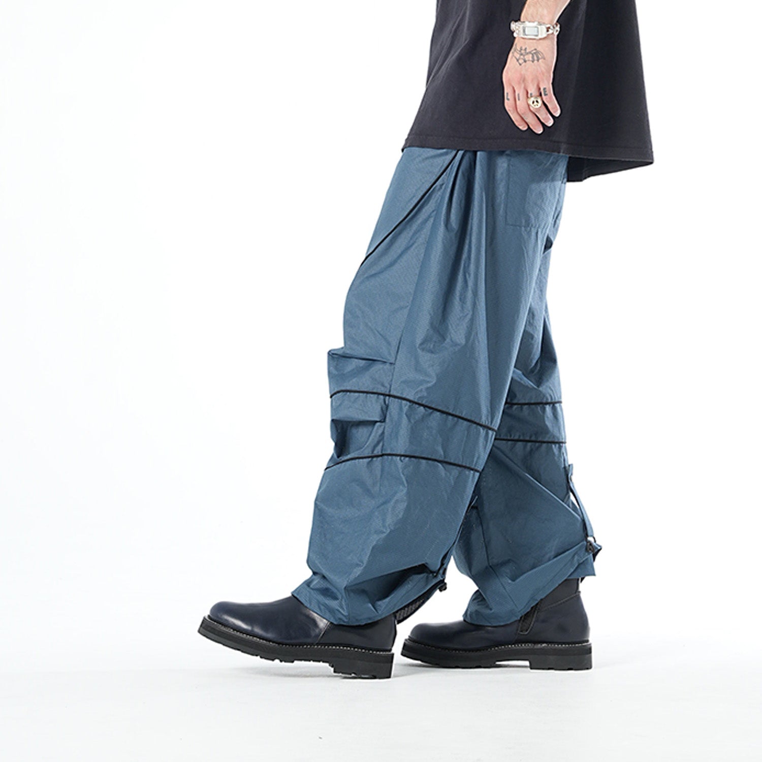 MUZE TURQUOISE LABEL - PIPING WIDE PANTS(NAVY)ミューズ パイピング ワイド パンツ ネイビー