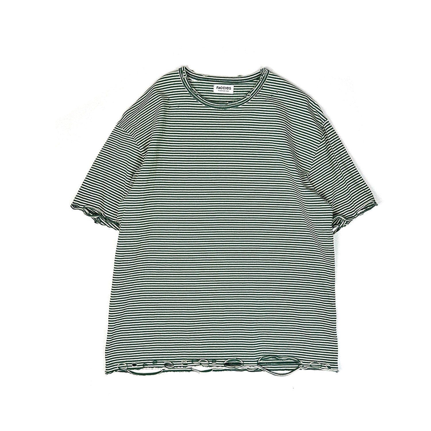 FACCIES 【US COTTON BORDER LS (DAMAGE)(GREEN BD)】ファッチーズ コットン ボーダー ロングスリ –  MUZE TOKYO