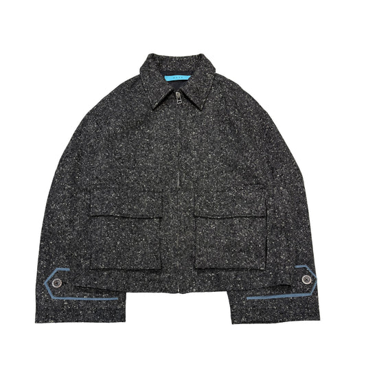 MUZE TURQUOISE LABEL -【OVERSIZED BIG WOOL BLOUSON(GRAY)】ミューズ オーバーサイズ ビッグ ウール ブルゾン グレー