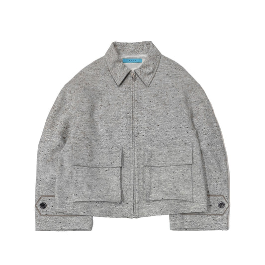 MUZE TURQUOISE LABEL -【OVERSIZED BIG WOOL BLOUSON(WHITE)】ミューズ オーバーサイズ ビッグ ウール ブルゾン ホワイト