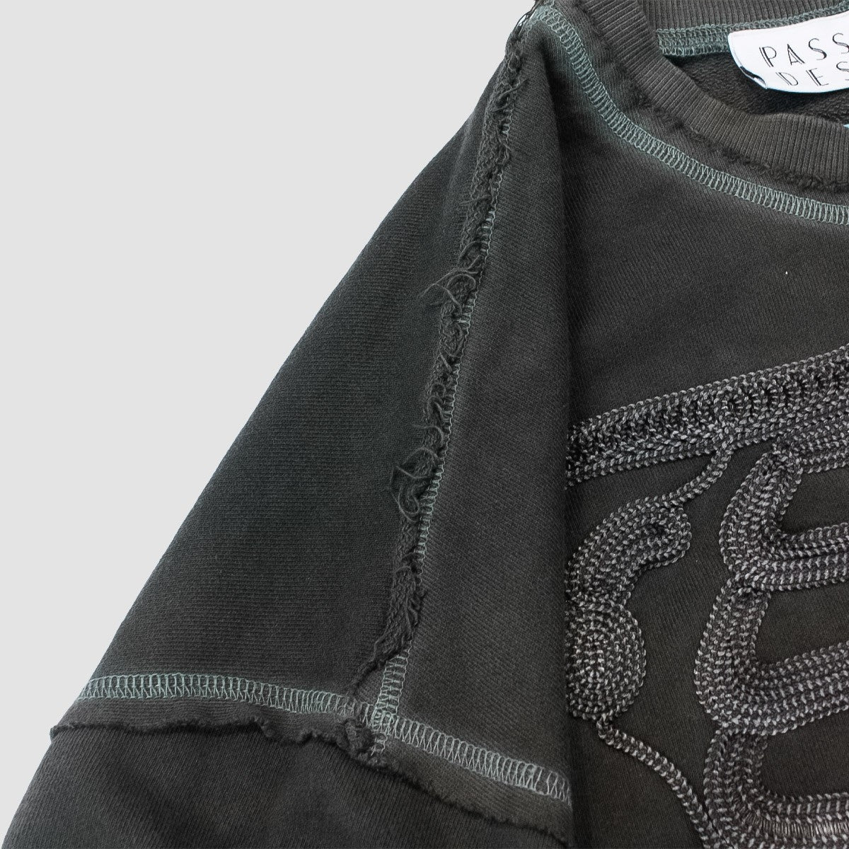 MUZE TURQUOISE LABEL - ×el conductorH Cord Embroidered Crew Neck Sweater(BONES)ミューズ コンダクター 刺繍 クルーネック スウェット