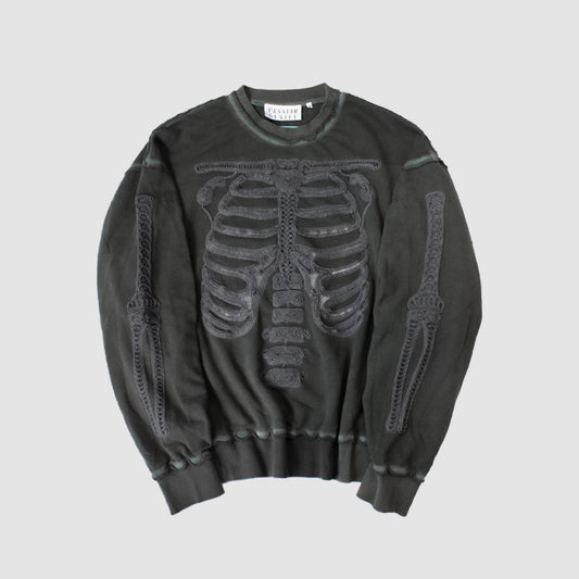 MUZE TURQUOISE LABEL - ×el conductorH Cord Embroidered Crew Neck Sweater(BONES)ミューズ コンダクター 刺繍 クルーネック スウェット