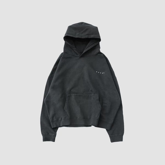 MUZE TURQUOISE LABEL - MUZE®︎ EMBROIDERY PIGMENT DYE HOODIE(PIGMENT BLACK)ミューズ 刺繍 フーディー ピグメント ブラック