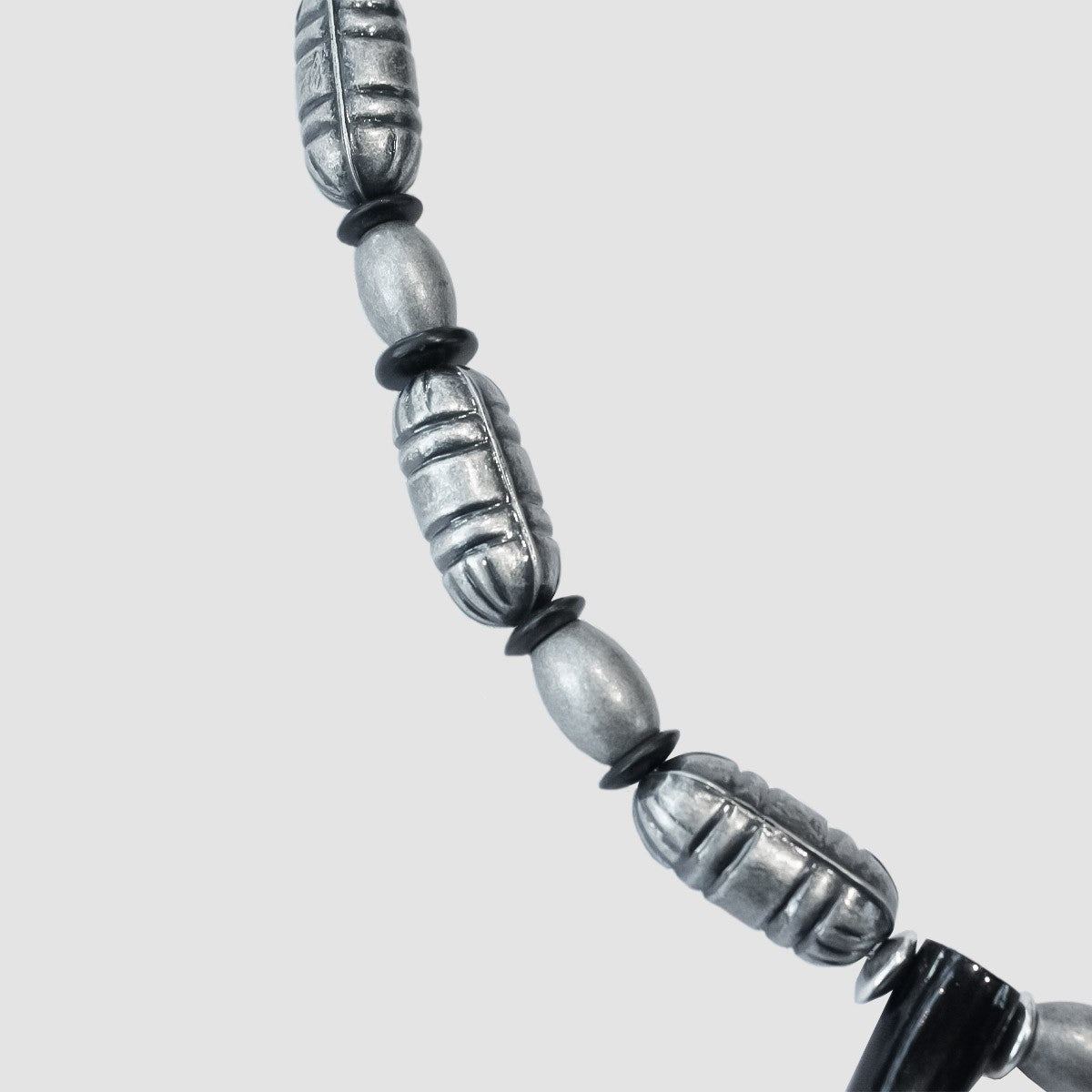 GARA - HORN BORN NECKLACE(SILVER × BLACK)ガラ ネックレス チョーカー 角 骨 シルバー ブラック