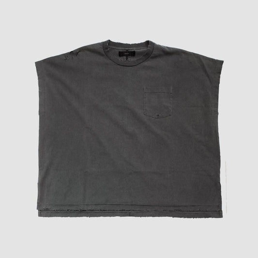 MINUS - Damaged With Picket(Black)マイナス ノースリーブ Tシャツ ブラック