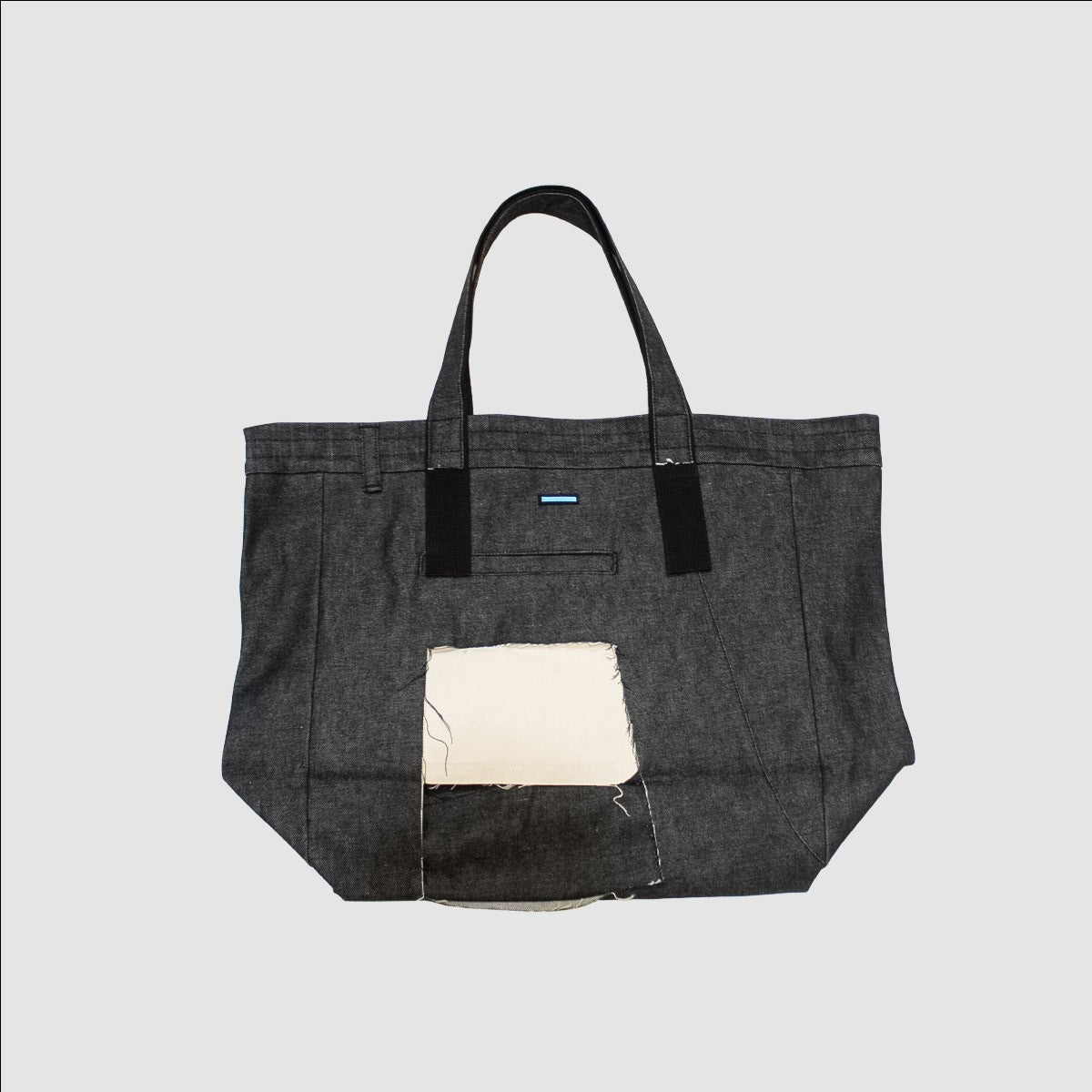 MUZE TURQUOISE LABEL - 3D DENIM TOTE BAG(BLACK×WHITE) ミューズ 2023年春夏 3D デニム トート ブラック ホワイト