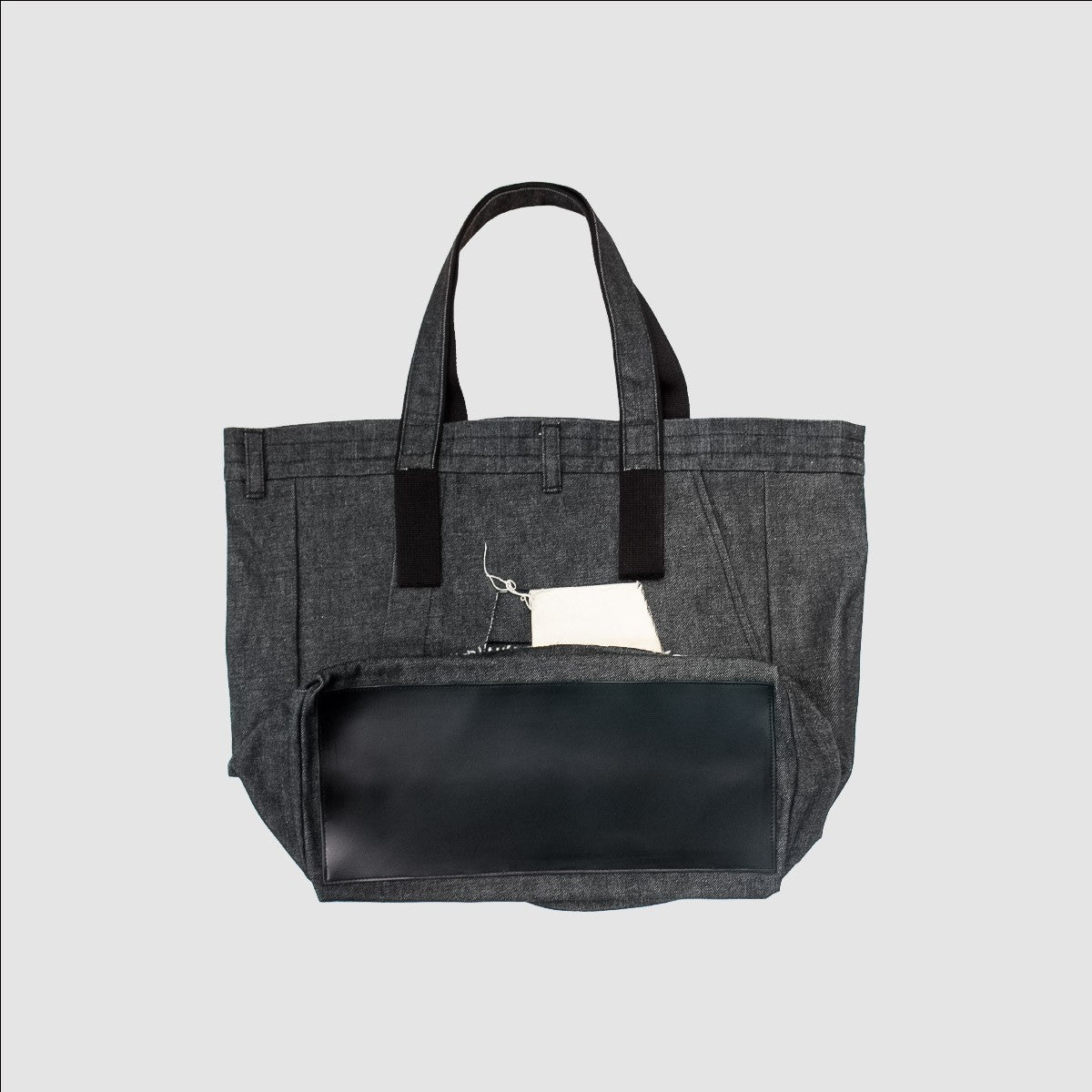 MUZE TURQUOISE LABEL - 3D DENIM TOTE BAG(BLACK×WHITE) ミューズ 2023年春夏 3D デニム トート ブラック ホワイト