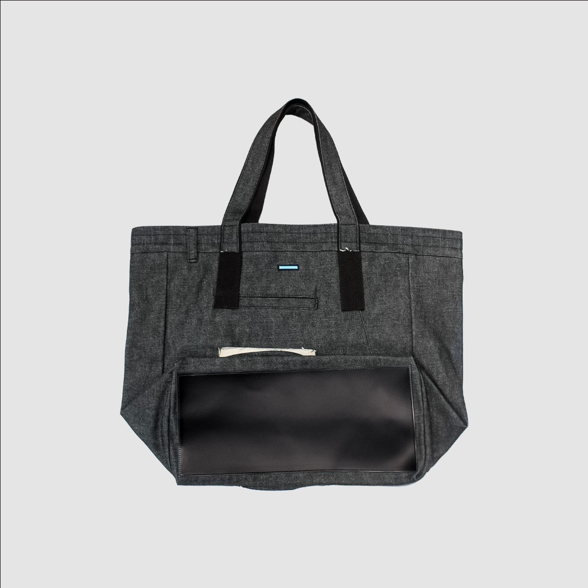 MUZE TURQUOISE LABEL - 3D DENIM TOTE BAG(BLACK×WHITE) ミューズ 2023年春夏 3D デニム トート ブラック ホワイト