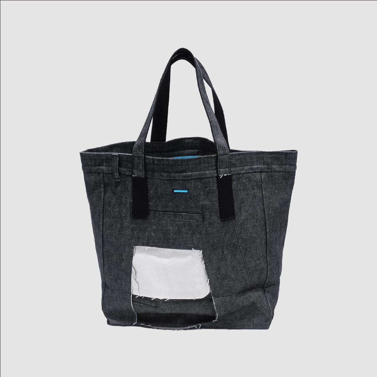 MUZE TURQUOISE LABEL - 3D DENIM TOTE BAG(BLACK×WHITE) ミューズ 2023年春夏 3D デニム トート ブラック ホワイト