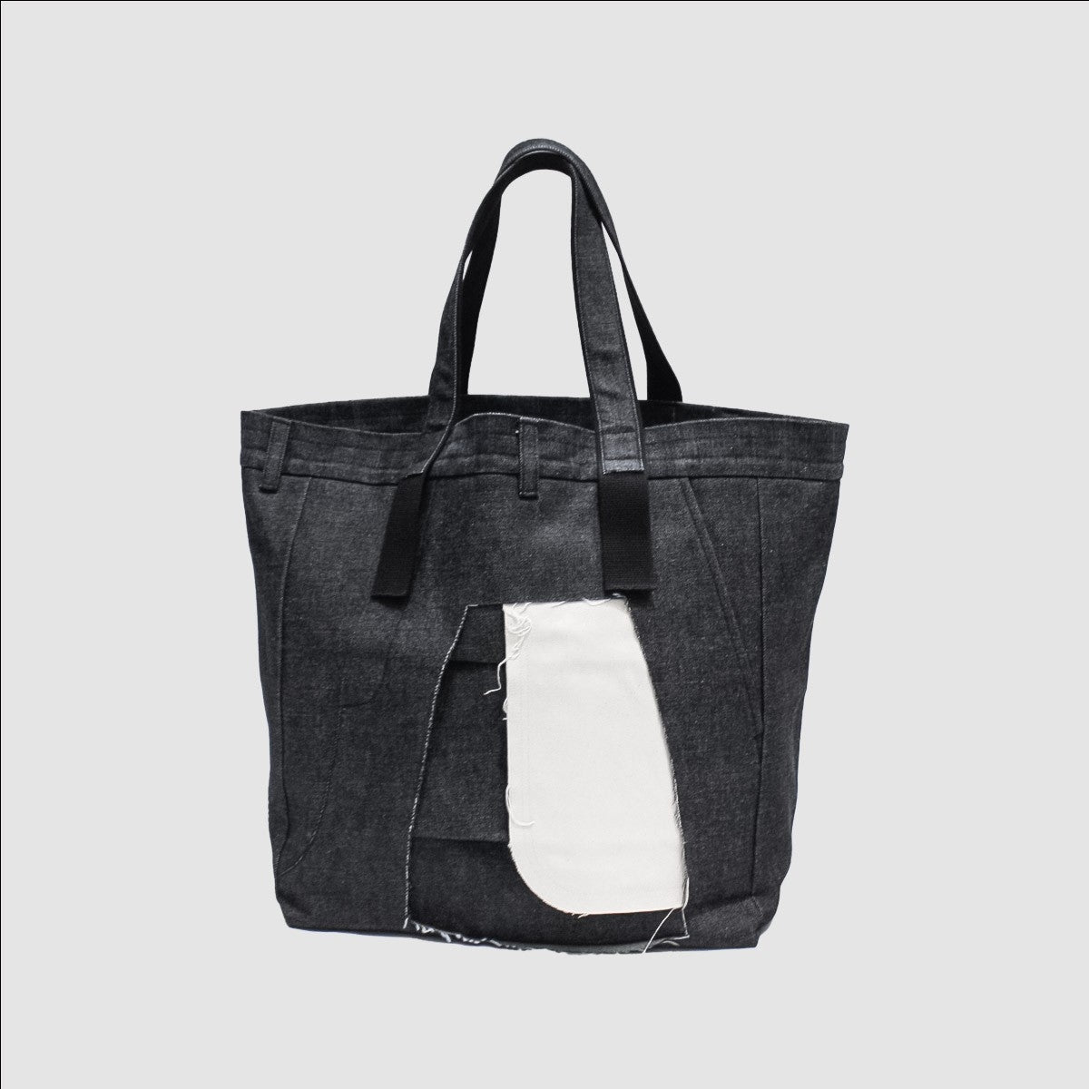 MUZE TURQUOISE LABEL - 3D DENIM TOTE BAG(BLACK×WHITE) ミューズ 2023年春夏 3D デニム トート ブラック ホワイト