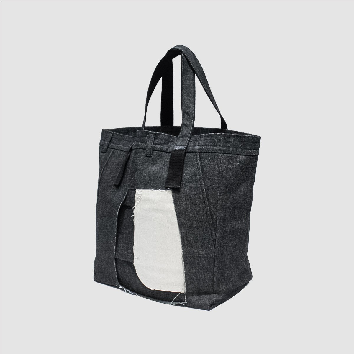 MUZE TURQUOISE LABEL - 3D DENIM TOTE BAG(BLACK×WHITE) ミューズ 2023年春夏 3D デニム トート ブラック ホワイト