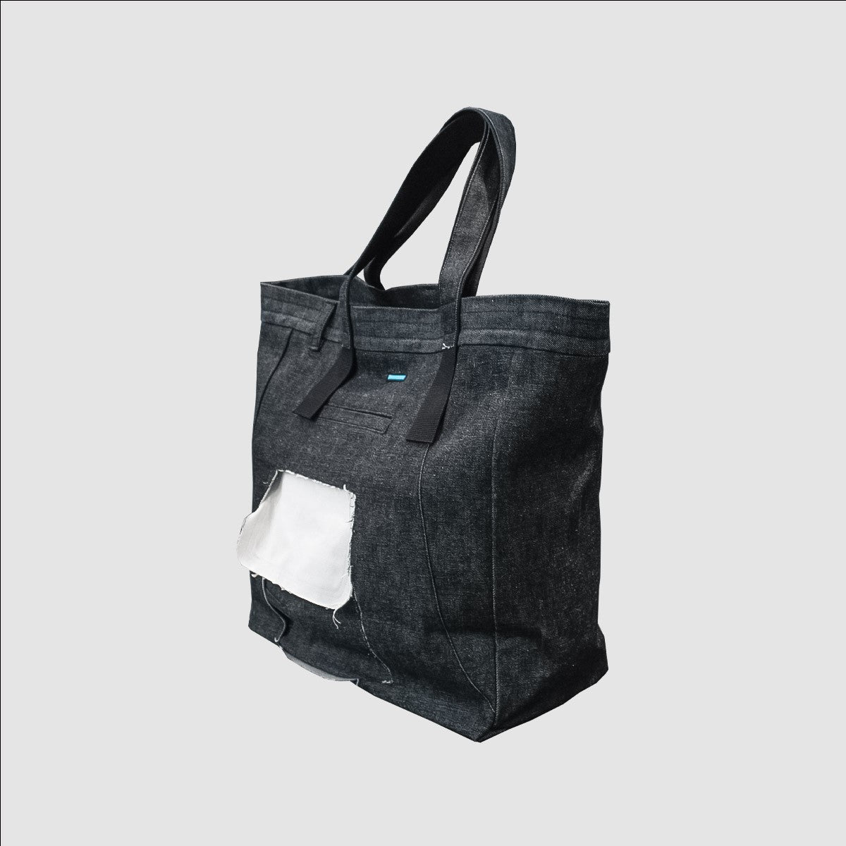 MUZE TURQUOISE LABEL - 3D DENIM TOTE BAG(BLACK×WHITE) ミューズ 2023年春夏 3D デニム トート ブラック ホワイト