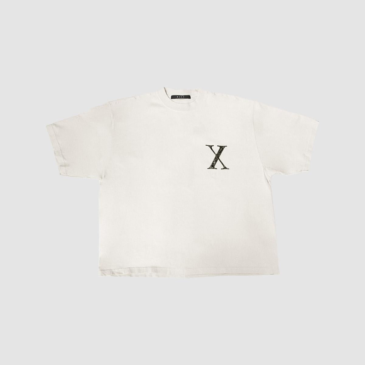 MUZE BLACK LABEL - GARMENT DYE DROP SHOULDER X T-SHIRT(NATURAL