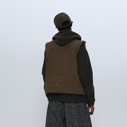 MUZE TURQUOISE LABEL -【PADDED CURVE VEST(KHAKI)】ミューズ パデット カーブ ベスト カーキ