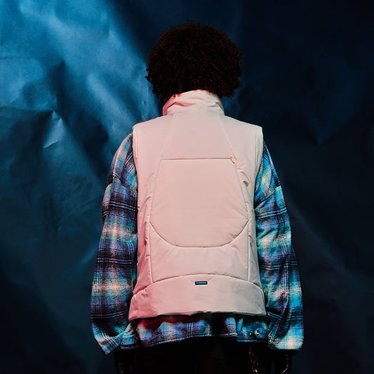 MUZE TURQUOISE LABEL -【PADDED CURVE VEST(WHITE)】ミューズ パデット カーブ ベスト ホワイト