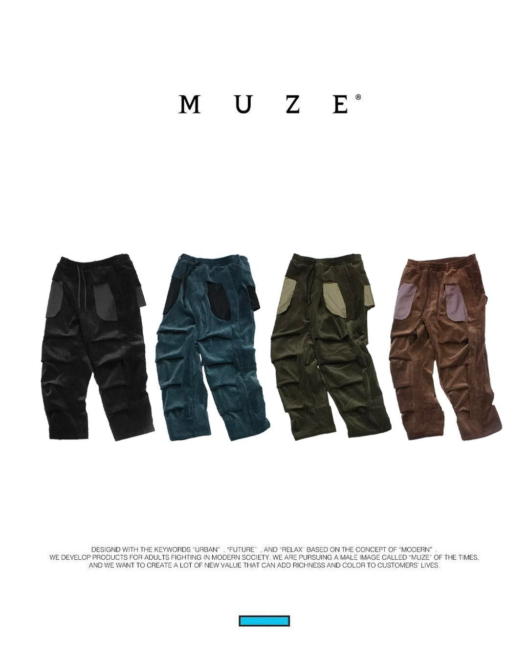 MUZE TURQUOISE LABEL - CORDUROY 3D TROUSERS(BLACK) ミューズ コーデュロイ トラウザー ブラック