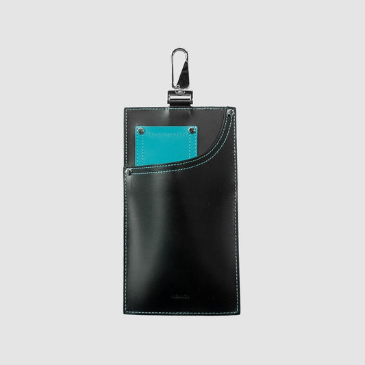 MUZE TURQUOISE LABEL - ×HIDAKA LEATHER JEANS POCKET(BLACK×TURQUOISE)ミューズ ヒダカ レザー ポケット ポーチ ブラック ターコイズ
