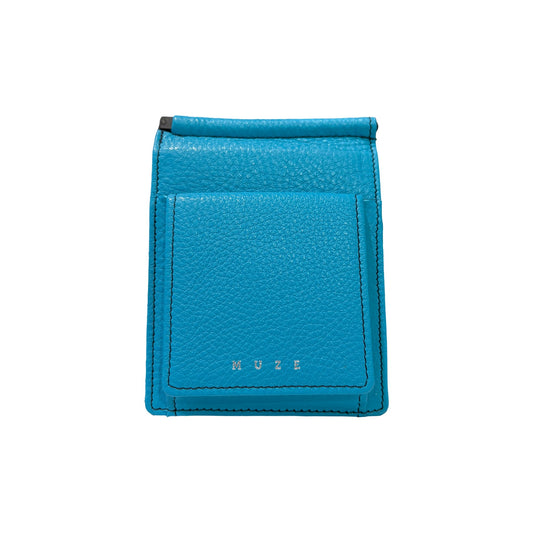 MUZE -【LEATHER MONEY CLIP WALLET(TURQUOISE)】ミューズ レザー マネー クリップ 財布 ターコイズ