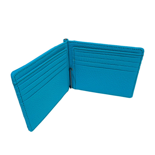 MUZE -【LEATHER MONEY CLIP WALLET(TURQUOISE)】ミューズ レザー マネー クリップ 財布 ターコイズ