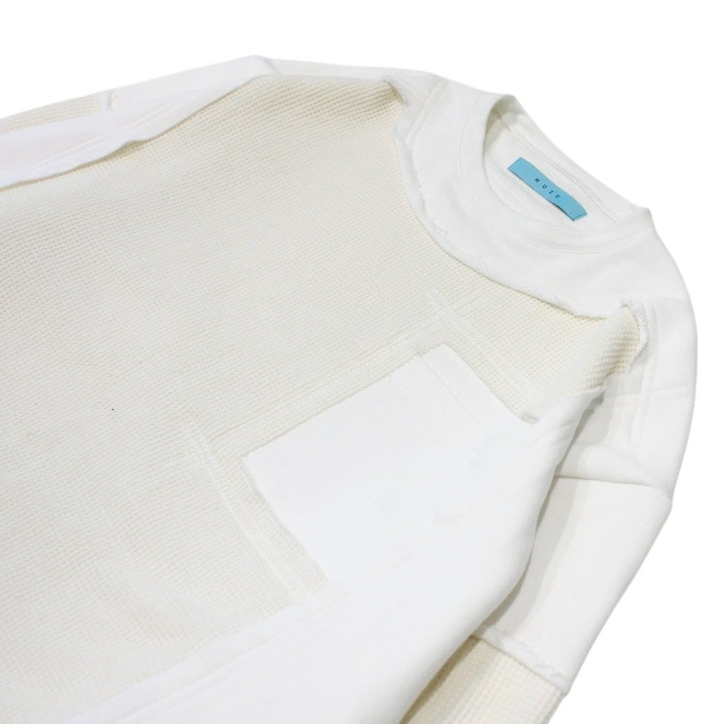 MUZE TURQUOISE LABEL -【MESH DOCKING SWEAT PO(WHITE)】ミューズ メッシュドッキング スウェット プルオーバー ホワイト
