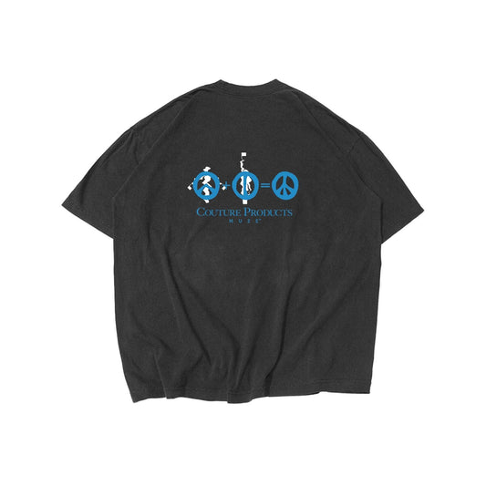 MUZE BLACK LABEL -【MUZE PEACE GARMENT DYE T-SHIRT(VINTAGE BLACK)】ミューズ ピース ガーメントダイ Tシャツ ヴィンテージ ブラック