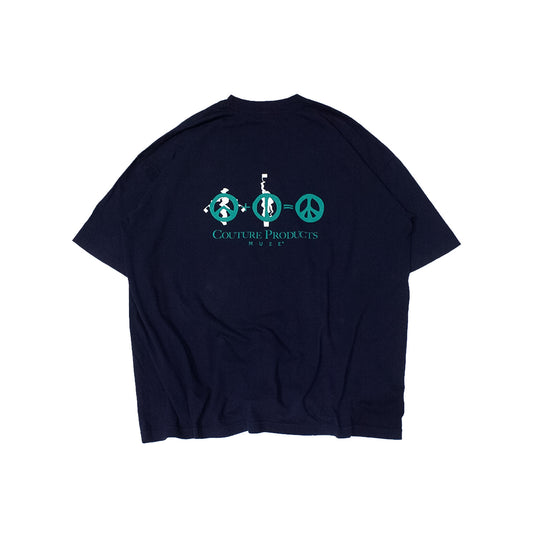 MUZE BLACK LABEL -【MUZE PEACE GARMENT DYE T-SHIRT(DARK NAVY)】ミューズ ピース ガーメントダイ Tシャツ ダーク ネイビー