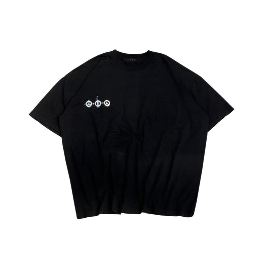 MUZE BLACK LABEL -【MUZE PEACE GARMENT DYE T-SHIRT(BLACK)】ミューズ ピース ガーメントダイ Tシャツ ブラック