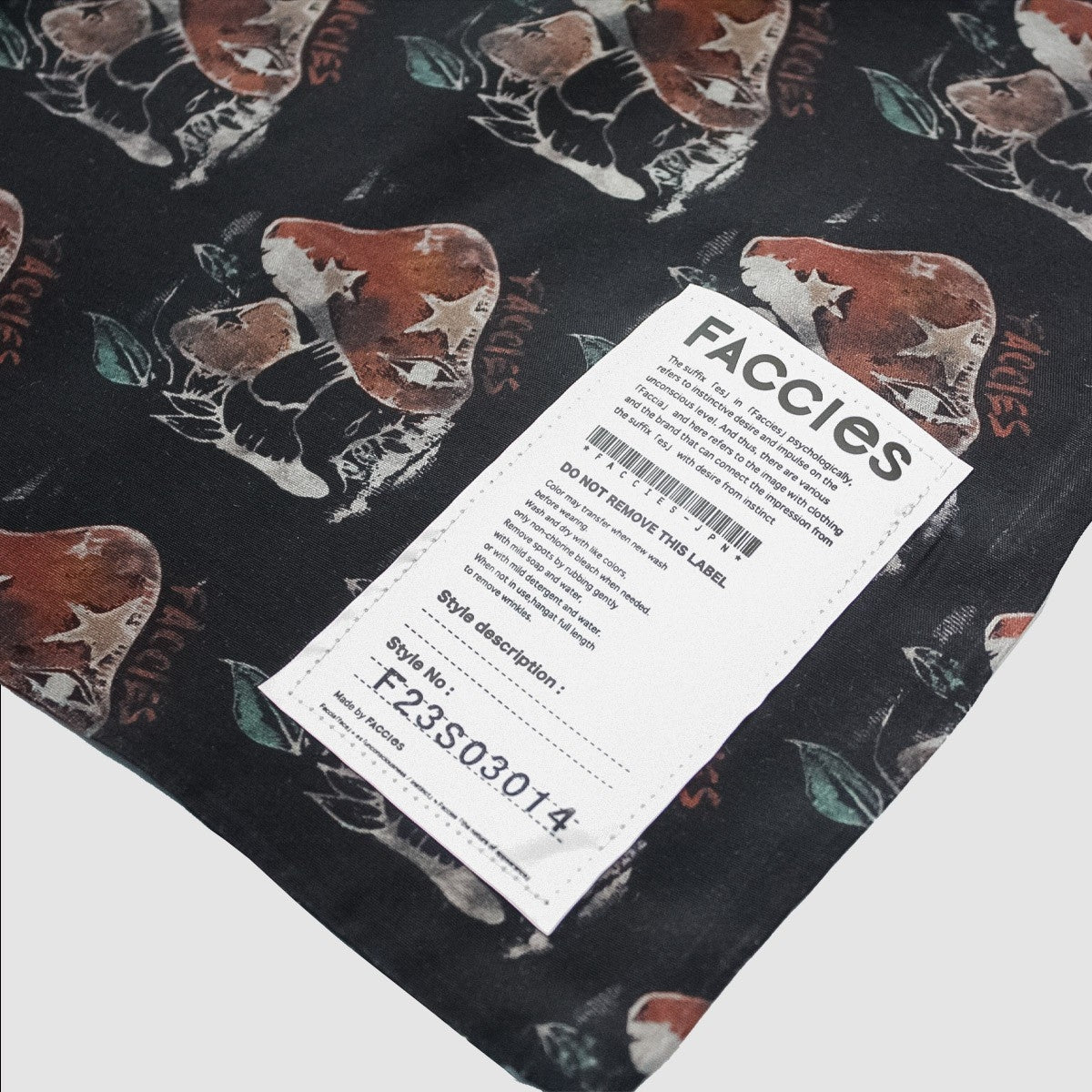 FACCIES - Original Textile Eco Bag ファッチーズ オリジナルテキスタイルエコバッグ マッシュルームパターン