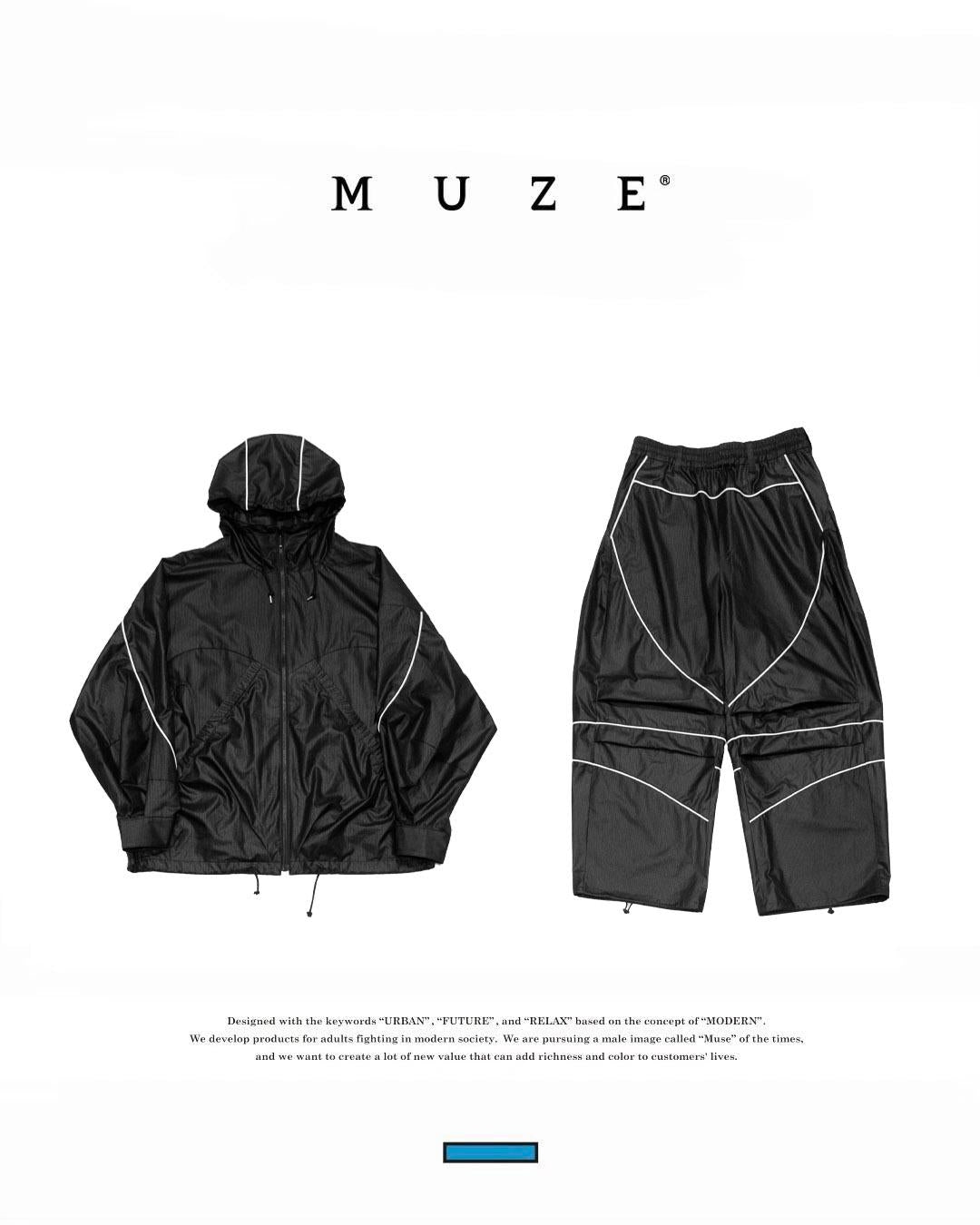 MUZE TURQUOISE LABEL - PIPING WIDE PANTS(BLACK)ミューズ パイピング ワイド パンツ ブラック