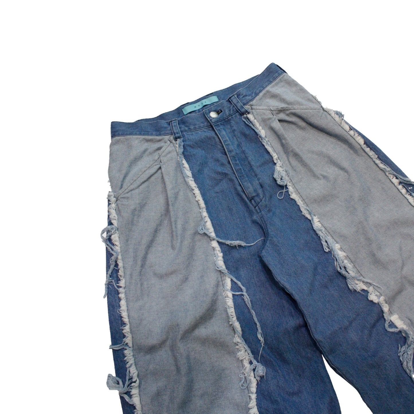 MUZE TURQUOISE LABEL - SWITCHING INDIGO DENIM CARVE PANTS(INDIGO) ミューズ 切り替え デニム パンツ インディゴ