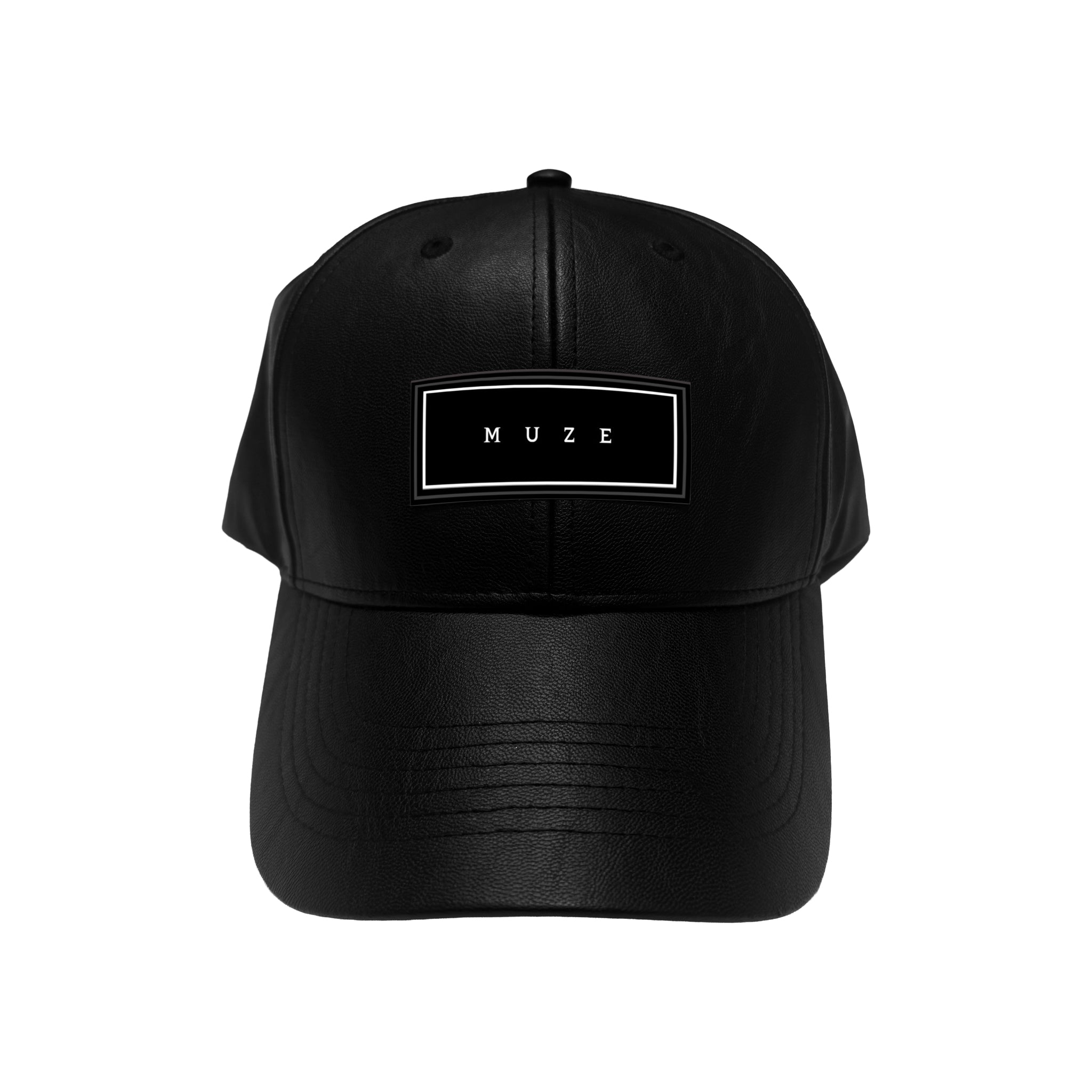 MUZE®︎ -【MUZE®︎ LOGO LEATHER CAP(BLACK)】ミューズ ロゴ レザー