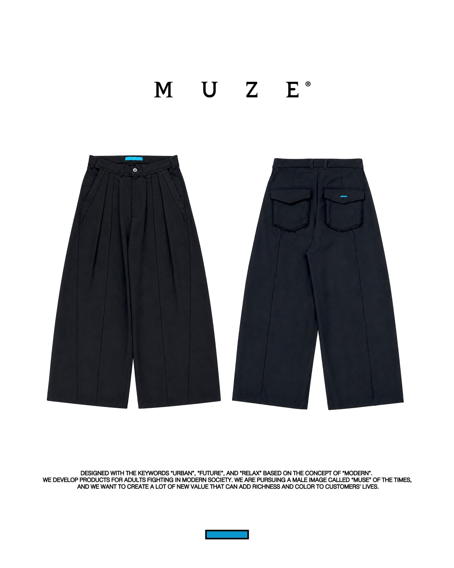 MUZE TURQUOISE LABEL -【MUZE® SWITCHING WIDE SLACKS】ミューズ スイッチング ワイド スラックス