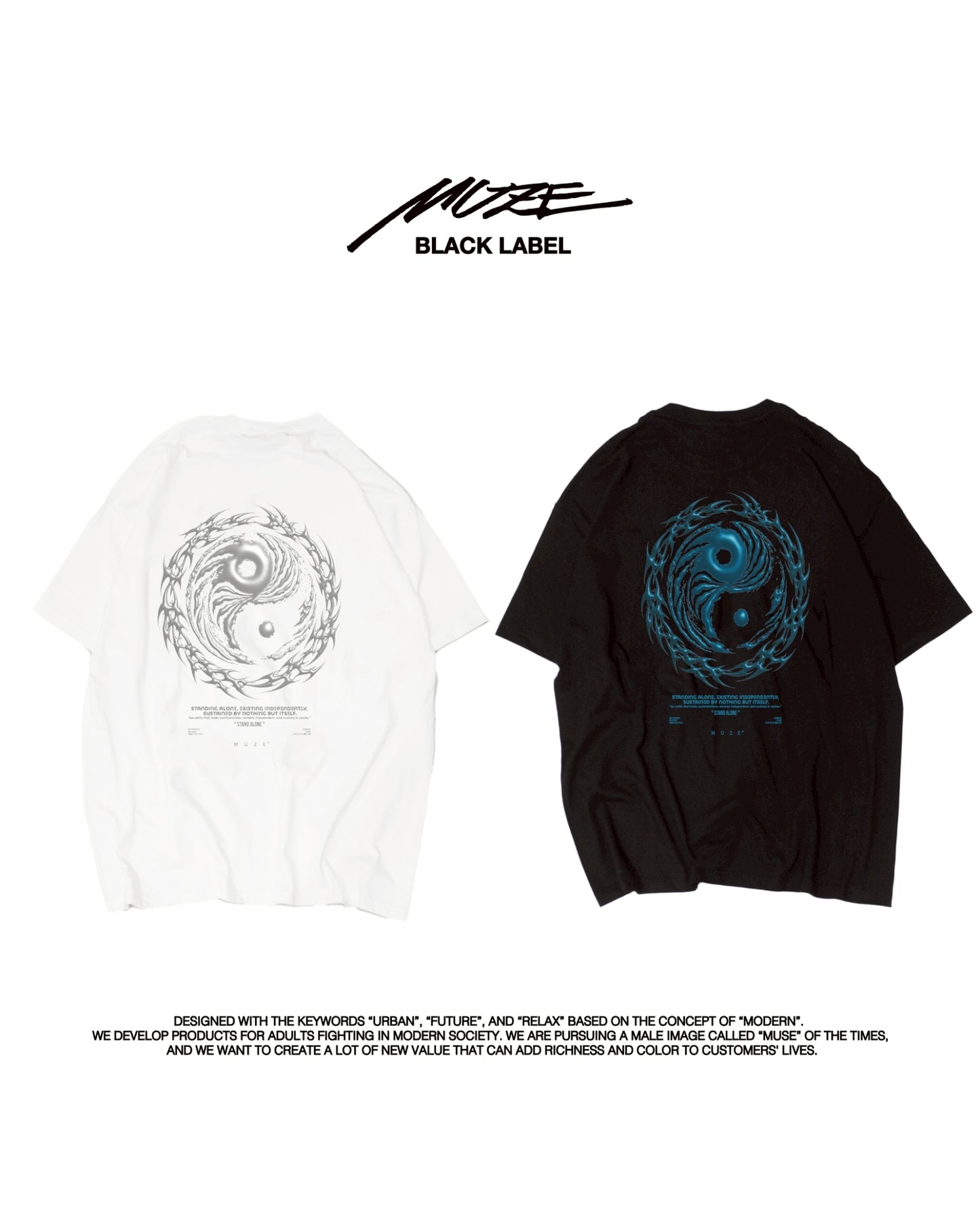 MUZE BLACK LABEL -【STAND ALONE YIN-YANG T-SH (BLACK)】ミューズ スタンド アローン インヤン Tシャツ ブラック