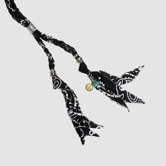 MUZE TURQUOISE LABEL - ×SunKu PEACE BANDANA NECKLACE(BLACK)ミューズ 2023年秋冬 バンダナ ネックレス ピース ブラック