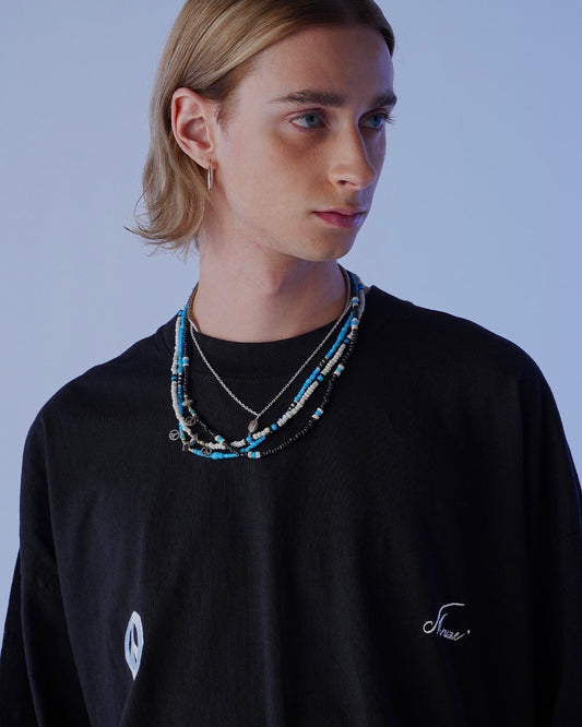 MUZE TURQUOISE LABEL - ×SunKu PEACE 2way BEADS CODE(NECKLACE/BRACELET)(BLACK)ミューズ 2023年秋冬 サンク ビーズ ネックレス ブレスレット ピース ブラック